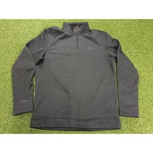 Under Armour Storm Sweater Mens Small Gray Knit Fleece Lined Quarter Zip Winter‎